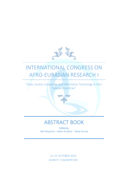 international congress on afro-eurasian research i abstract book