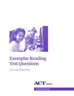 Exemplar Reading Test Questions