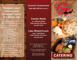 Catering Menu - B. Antonio`s Pizza