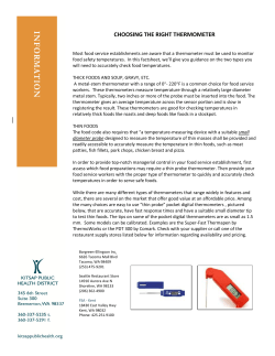 Choosing the Right Thermometer - Kitsap Public Health District