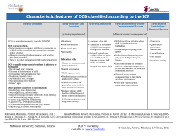 Characteristic features of DCD classified according to the