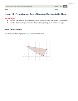 Lesson 10: Perimeter and Area of Polygonal Regions in the Plane