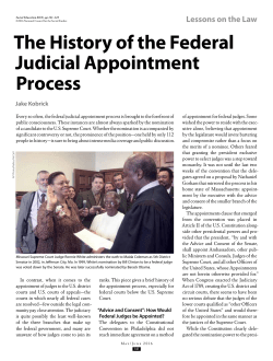 The History of the Federal Judicial Appointment Process