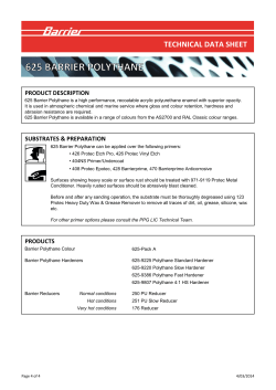 625 Barrier Polythane - PPG Light Industrial Coatings