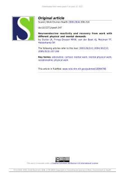 Neuroendocrine reactivity and recovery from work with different
