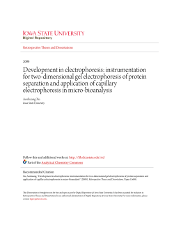 Development in electrophoresis - Iowa State University Digital