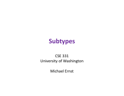 Subtypes - University of Washington
