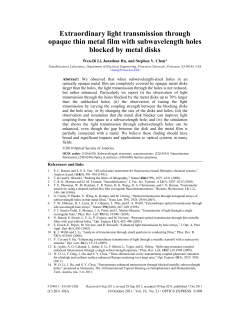 Extraordinary light transmission through opaque thin metal film with