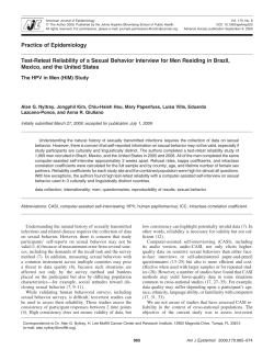 Test-Retest Reliability of a Sexual Behavior Interview for Men