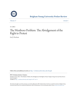 The Westboro Problem: The Abridgement of the Right to Protest