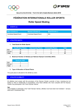 F&Eacute;D&Eacute;RATION INTERNATIONALE ROLLER SPORTS Roller Speed