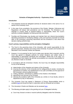 Schedule of Delegated Authority &ndash; Explanatory Notes Introduction 1