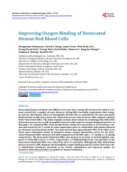 Improving Oxygen Binding of Desiccated Human Red Blood Cells