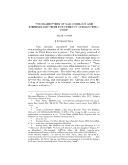 THE ERADICATION OF NAZI IDEOLOGY AND TERMINOLOGY