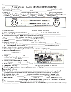 Period_____ Note Sheet - BASIC ECONOMIC