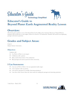 Educator`s Guide to Beyond Planet Earth Augmented Reality Lesson