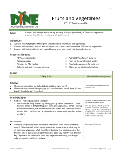 Fruits and Vegetables