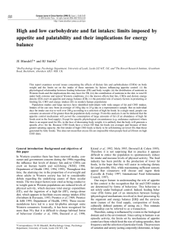 High and low carbohydrate and fat intakes: limits imposed
