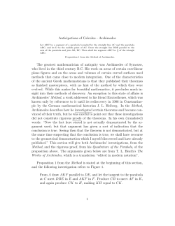 Anticipations of Calculus - Archimedes The greatest mathematician