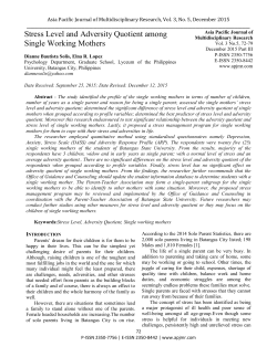Stress Level and Adversity Quotient among Single Working Mothers