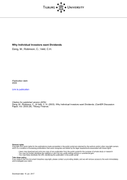 Tilburg University Why Individual Investors want Dividends Dong, M