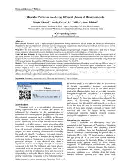 Muscular Performance during different phases of Menstrual cycle
