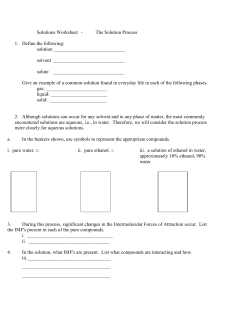Solutions Worksheet
