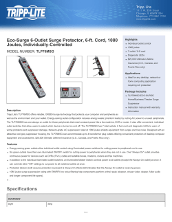 Eco-Surge 6-Outlet Surge Protector, 6-ft. Cord, 1080 Joules