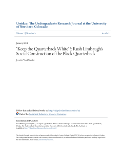 "Keep the Quarterback White"!: Rush Limbaugh`s Social