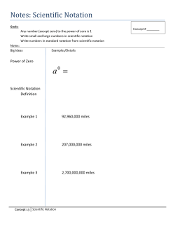 Scientific Notation and Exponents