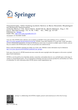Chemoautotrophic, Sulfur-Oxidizing Symbiotic Bacteria on Marine