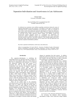 Separation-Individuation and Assertiveness in Late