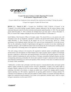 Cryoport Revenue Continues to Climb, Reporting 53