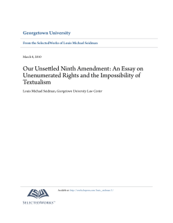 Our Unsettled Ninth Amendment: An Essay on Unenumerated