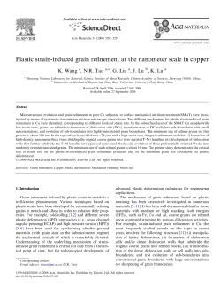 Plastic strain-induced grain refinement at the nanometer scale in
