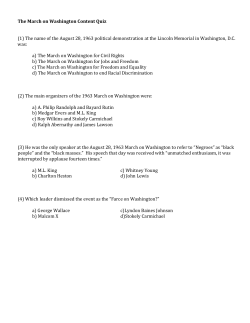 The March on Washington Content Quiz