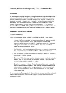 Safeguarding good scientific practice