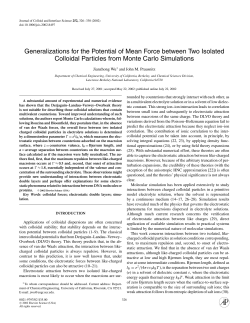 Generalizations for the potential of mean force between two isolated