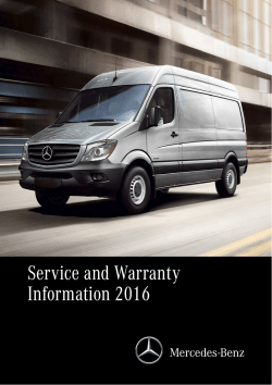 Service and Warranty Information 2016 - Mercedes
