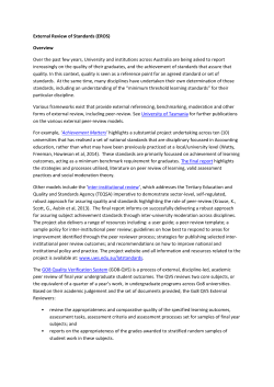 External Review of Standards (EROS) Overview Over the past few