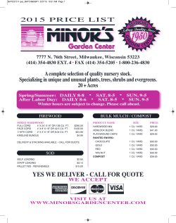 2015 PRICE LIST - Minor`s Garden Center
