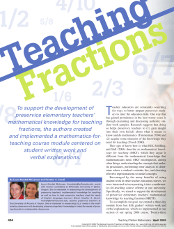 Teaching Fractions - Academic Innovation