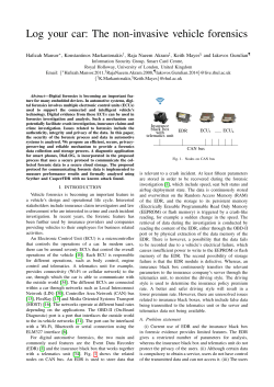Log your car: The non-invasive vehicle forensics