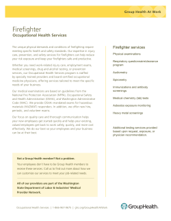 Group Health Occupational Health Services: Firefighter