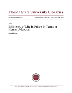 Efficiency of Life in Prison in Terms of Human Adaption