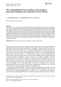 The relationship between coping, social support, functional disability
