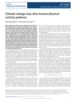 Climate change may alter human physical activity