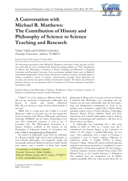 A Conversation with Michael R. Matthews: The Contribution of
