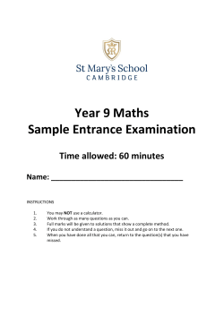 Mathematics - St Mary`s School, Cambridge