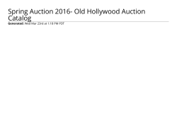Spring Auction 2016- Old Hollywood Auction Catalog